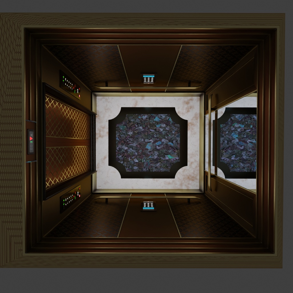 【Blender】 高級感があるエレベーター Luxury elevator