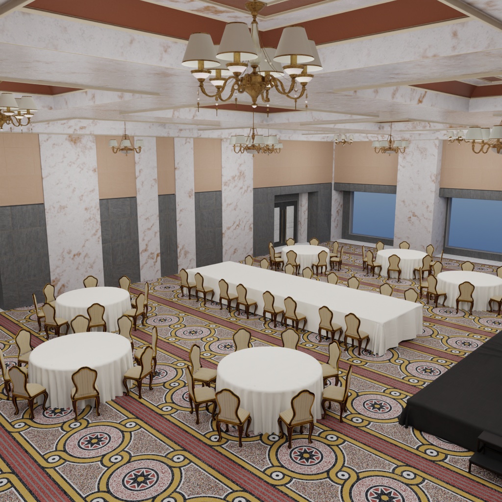 【Blender】 ボールルーム Ballroom