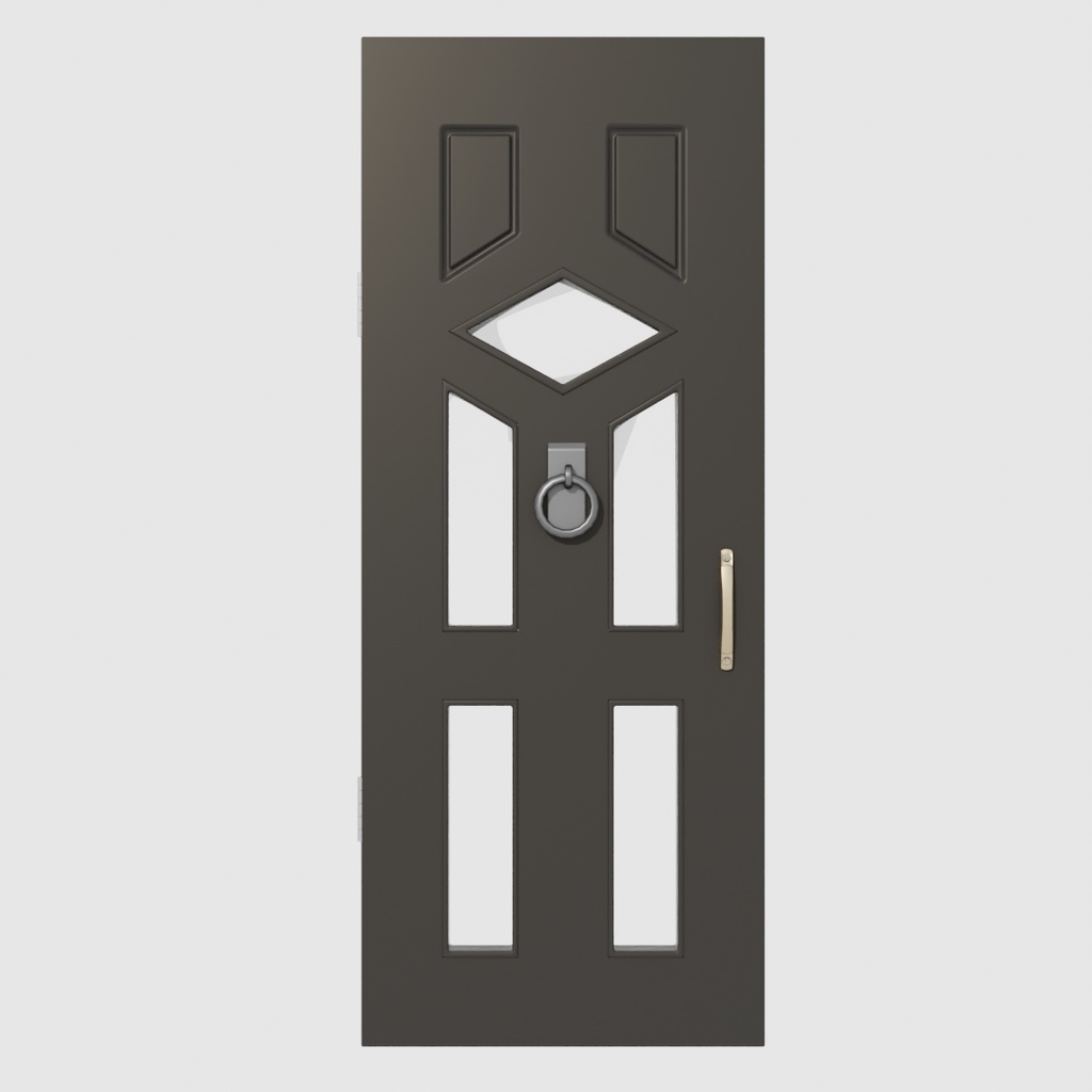 【Blender】 片開きドアのアセット Single-leaf door