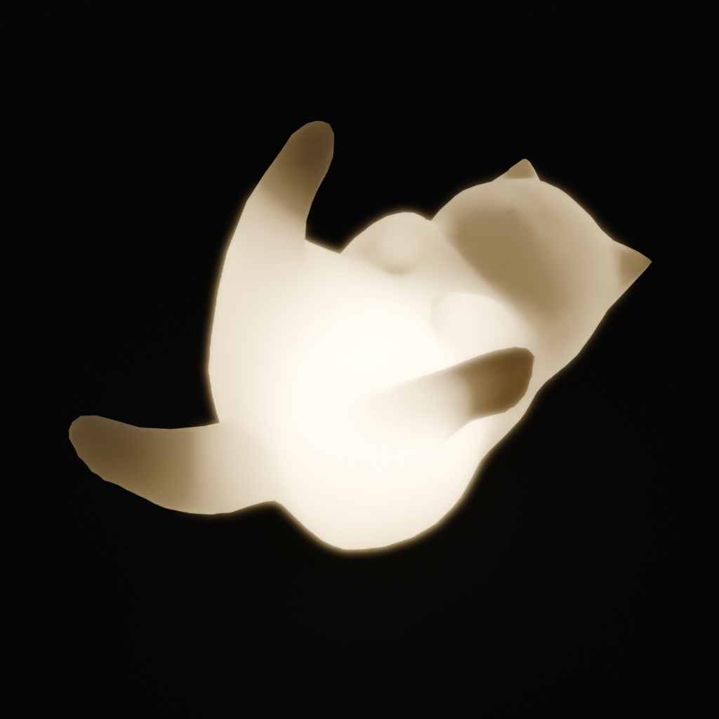 【Blender】 へそ天猫の間接照明 Indirect Lighting for "hesoten" Cat