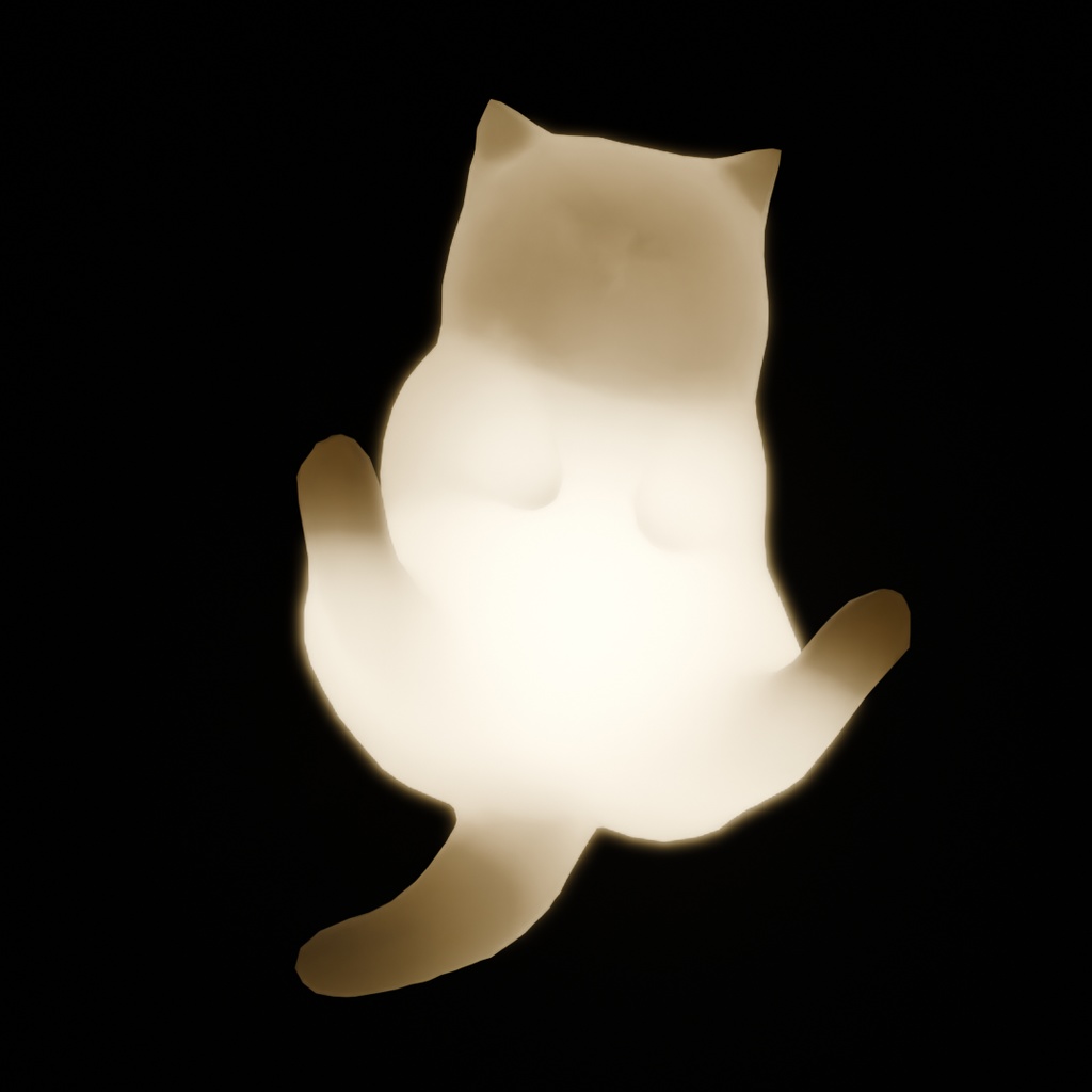 【Blender】 へそ天猫の間接照明　Indirect Lighting for "hesoten" Cat