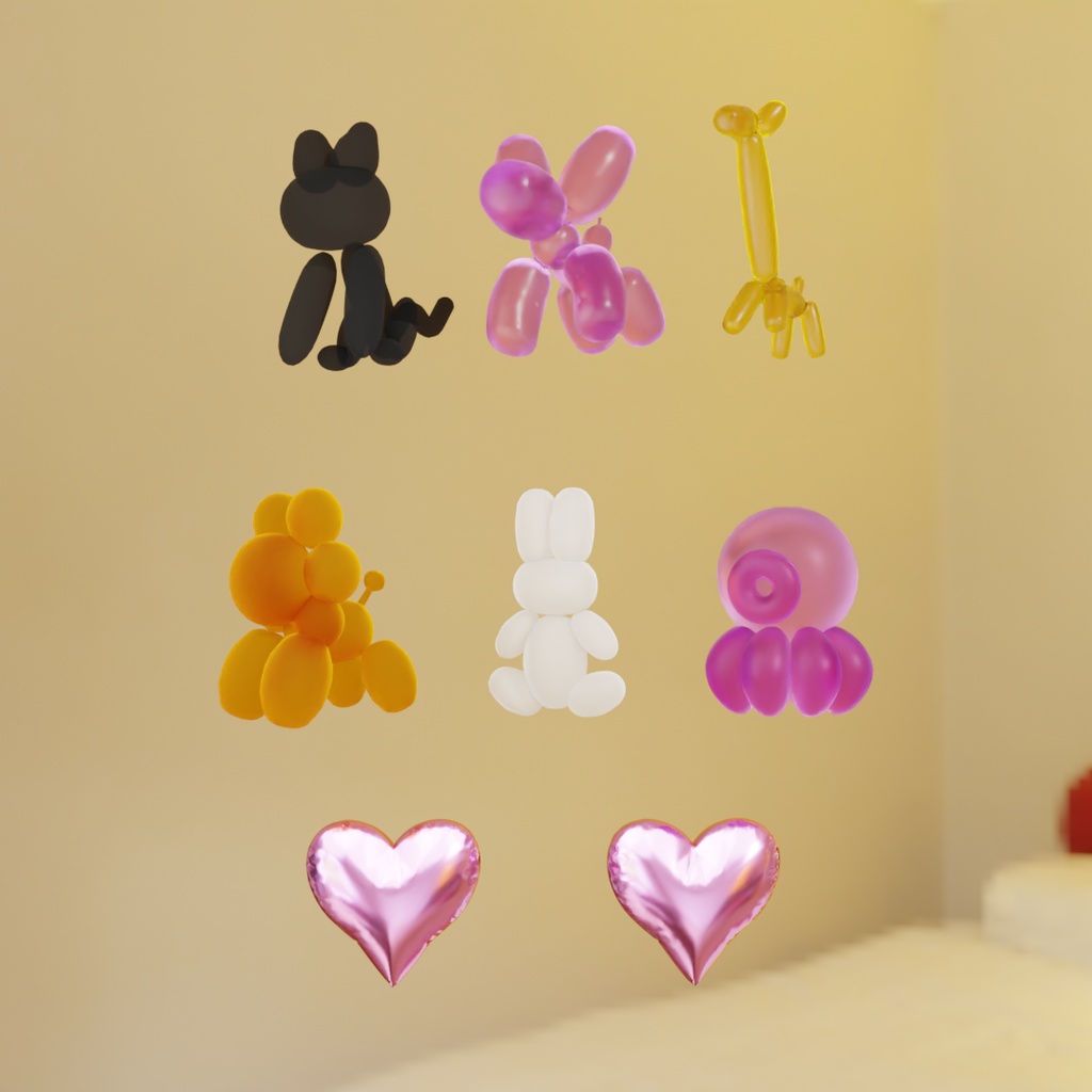 【Blender】 バルーン、風船のアセット Balloon asset