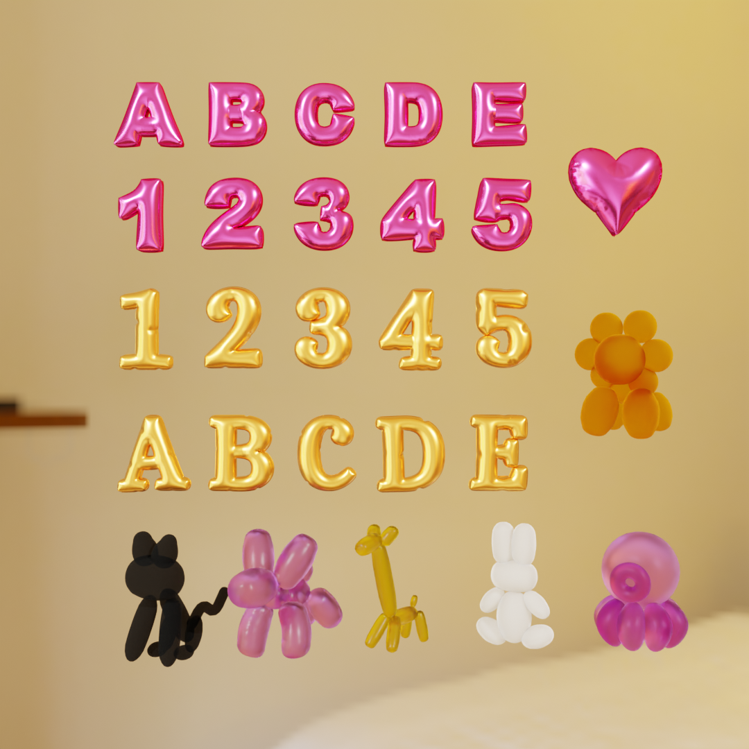 【Blender】 バルーン、風船のアセット　Balloon asset