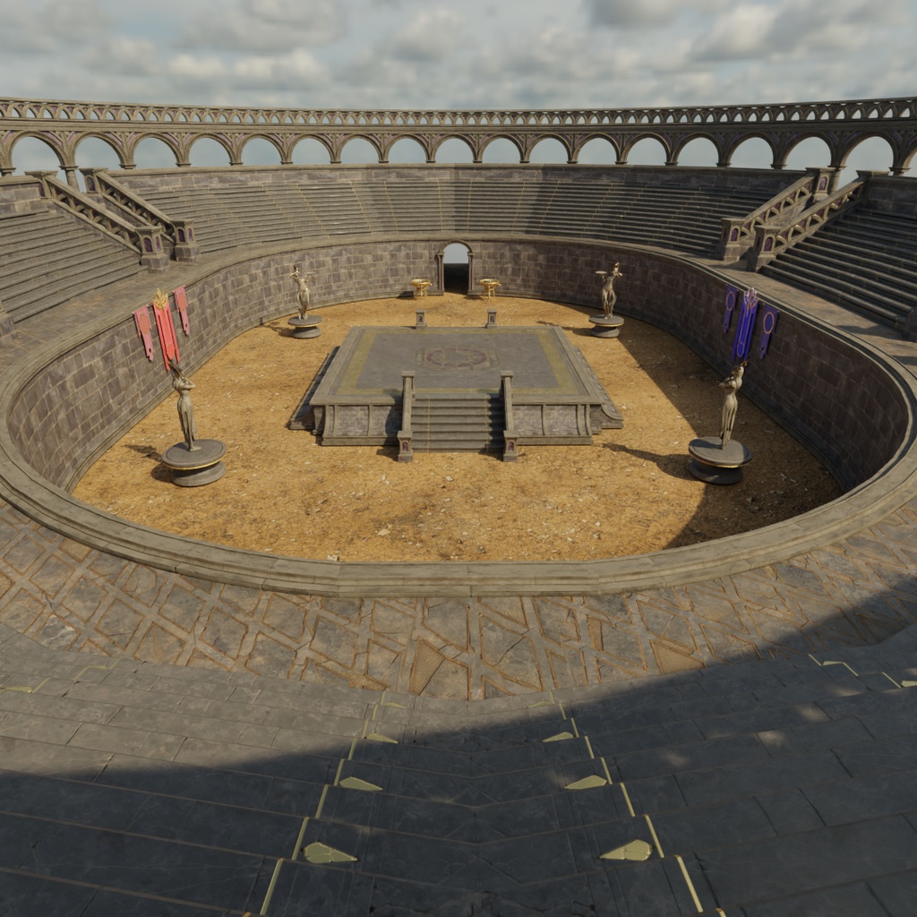 【Blender】 古代の野外闘技場 Ancient Outdoor Colosseum