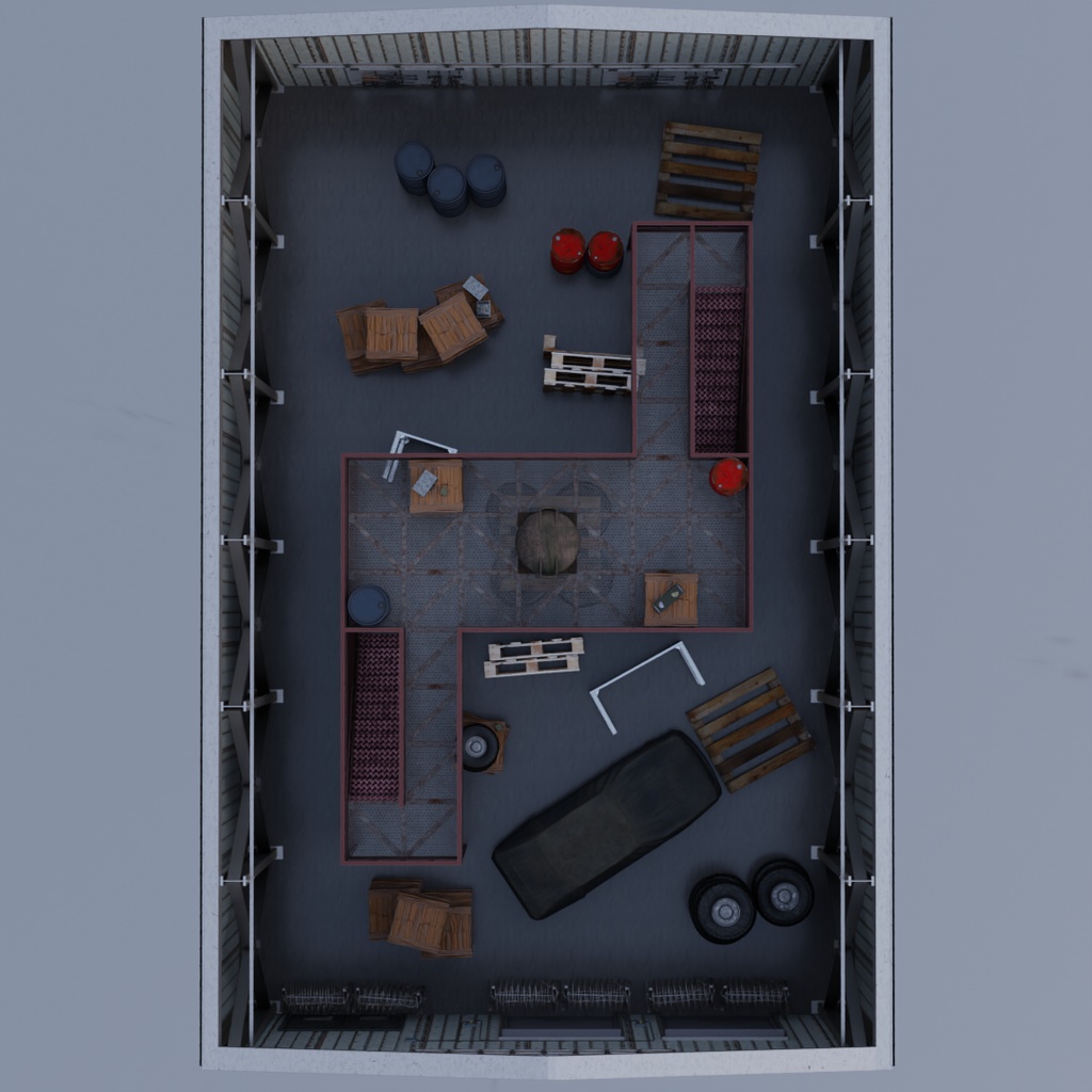 【Blender】 室内サバイバルゲームルーム Indoor Survival Game Room