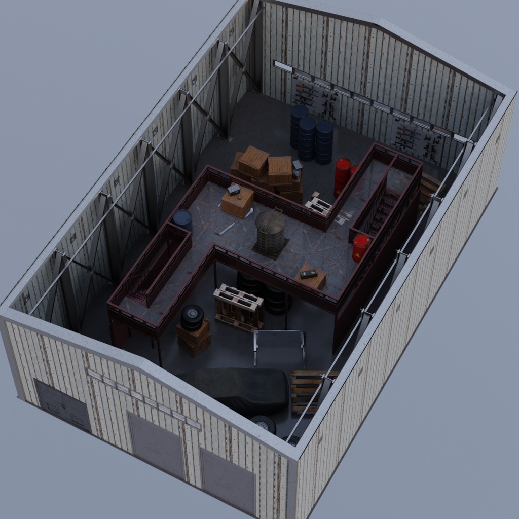 【Blender】 室内サバイバルゲームルーム Indoor Survival Game Room