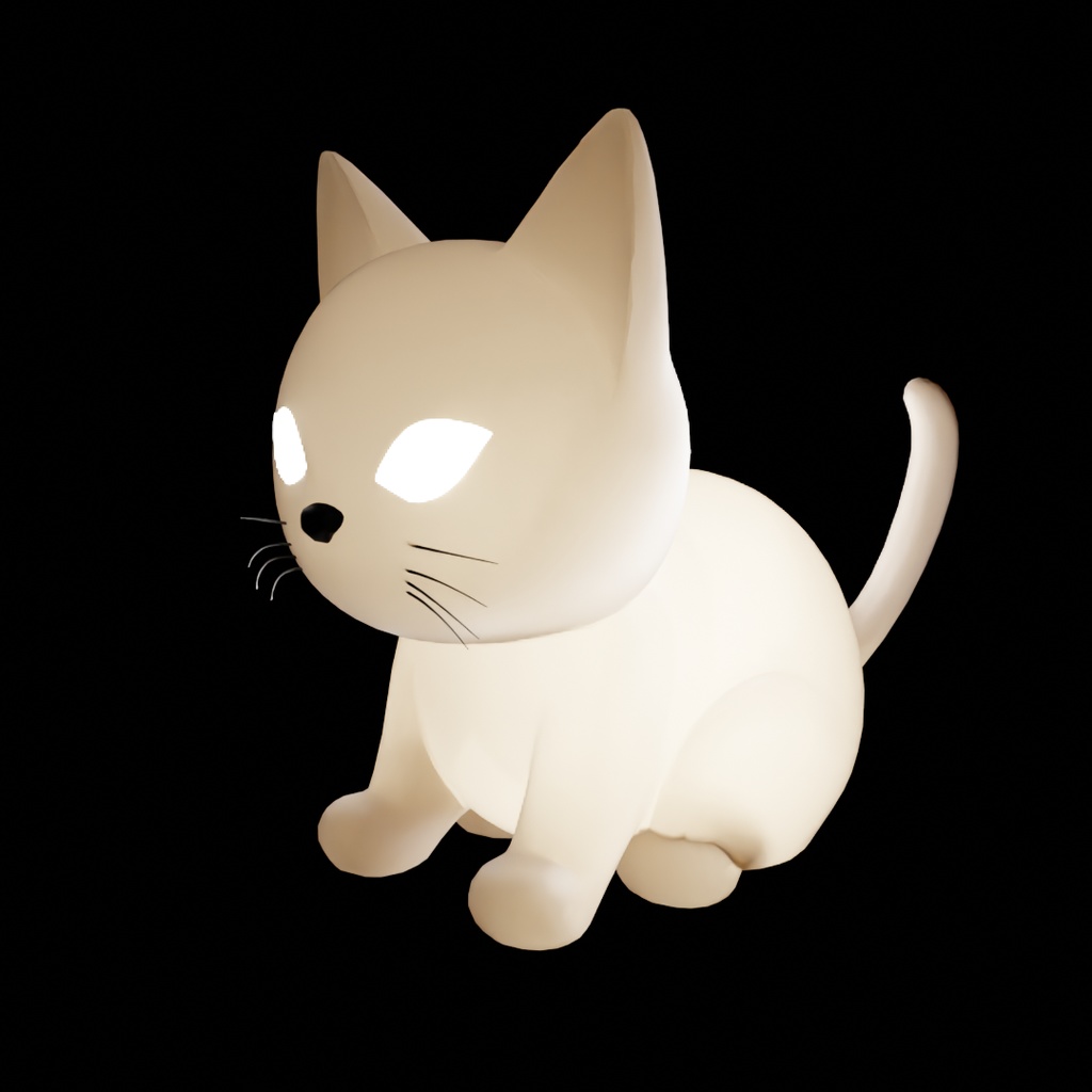 【Blender】 目が光る猫のライト Cat Light with Glowing Eyes