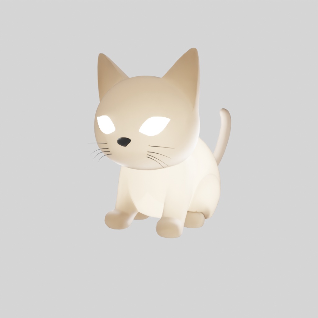 【Blender】 目が光る猫のライト Cat Light with Glowing Eyes