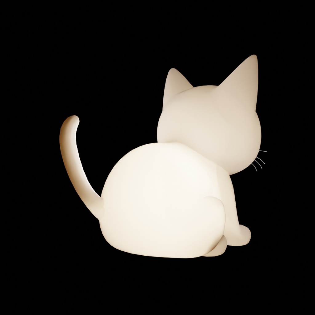 【Blender】 目が光る猫のライト Cat Light with Glowing Eyes
