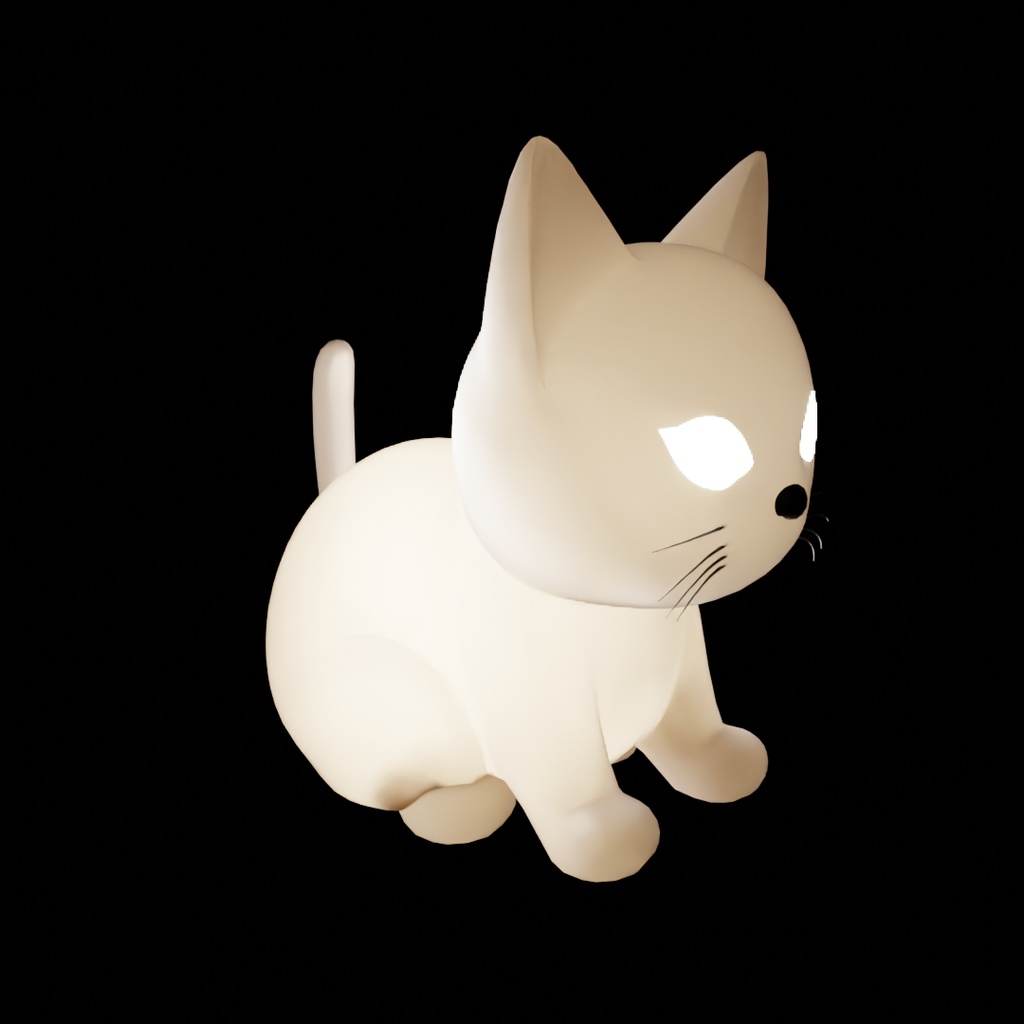 【Blender】 目が光る猫のライト Cat Light with Glowing Eyes