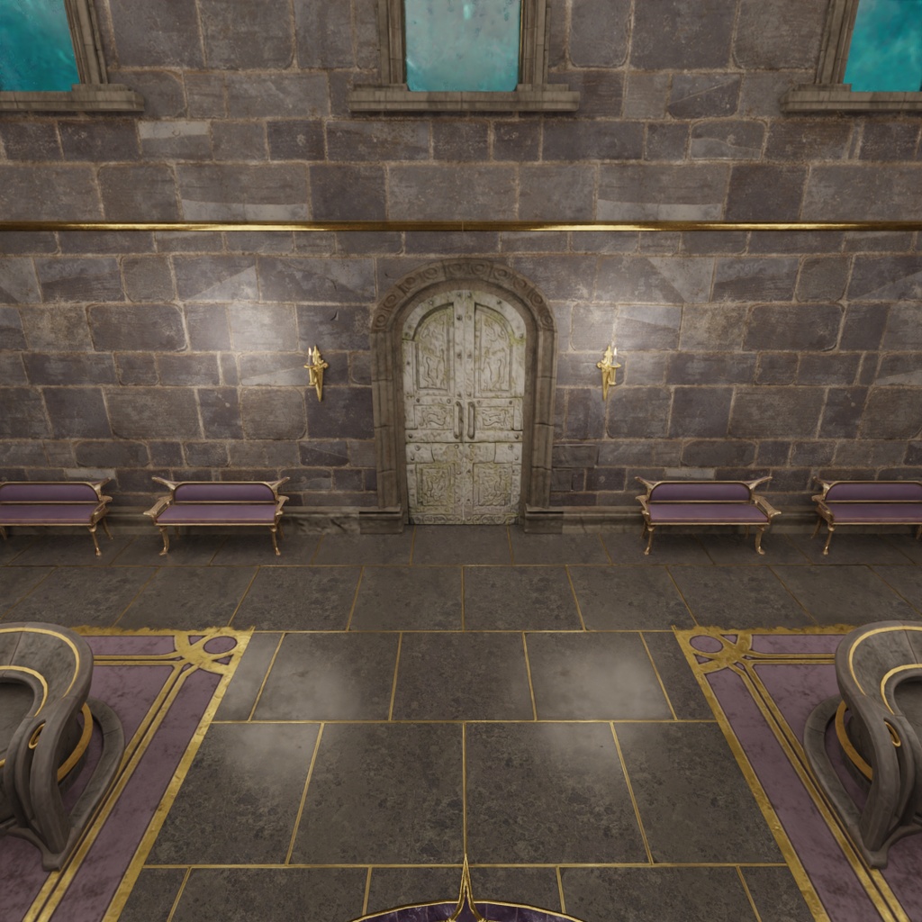 【Blender】 古代の石造りの図書室 Ancient stone built library