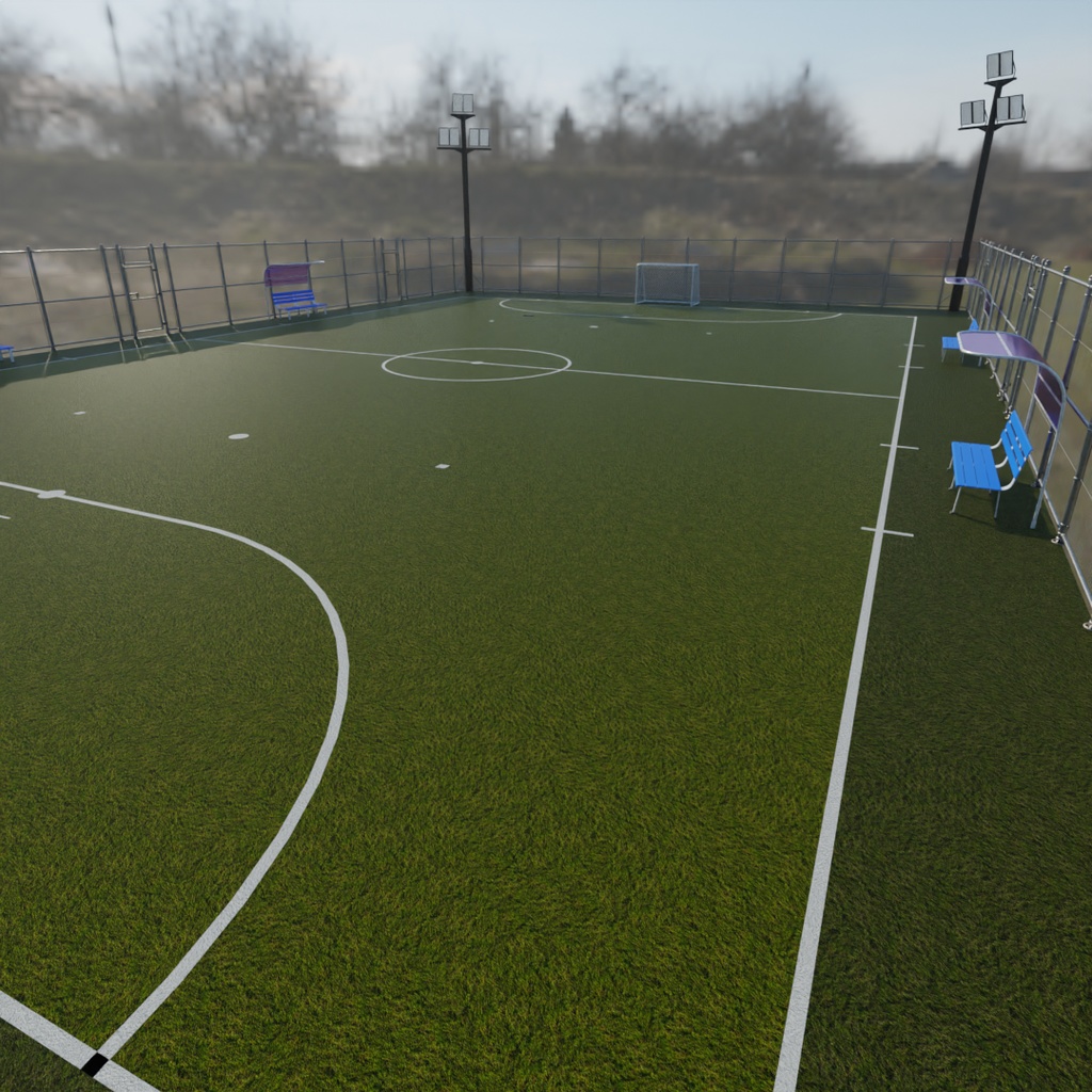 【Blender】 サッカーコートとフットサルコート Soccer field and futsal court