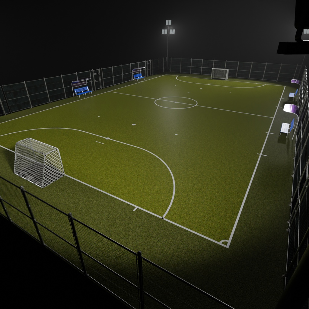 【Blender】 サッカーコートとフットサルコート Soccer field and futsal court