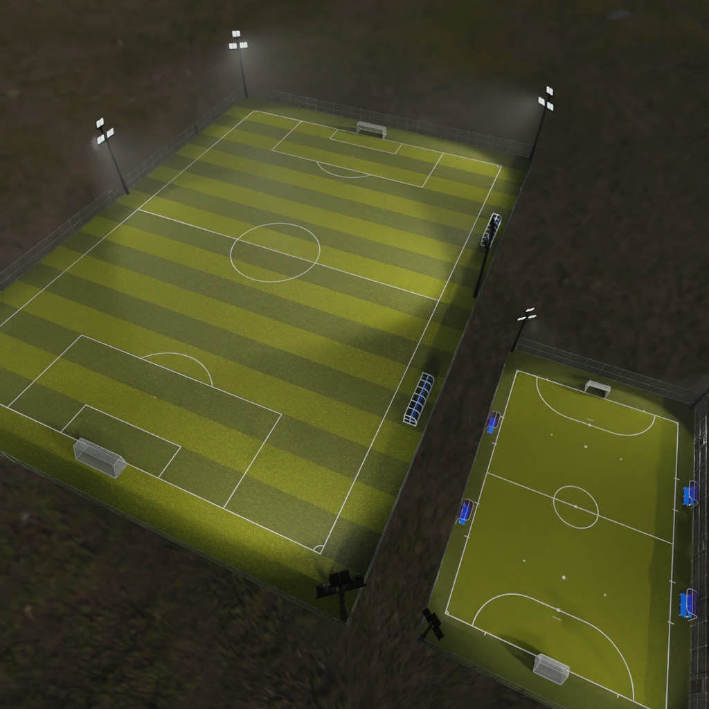 【Blender】 サッカーコートとフットサルコート Soccer field and futsal court