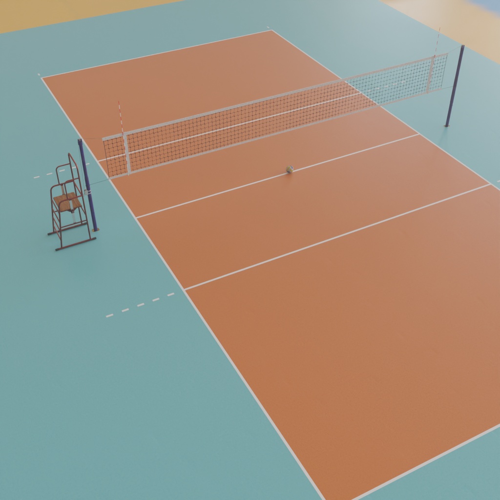 【Blender】 バレーボールコート　Volleyball court