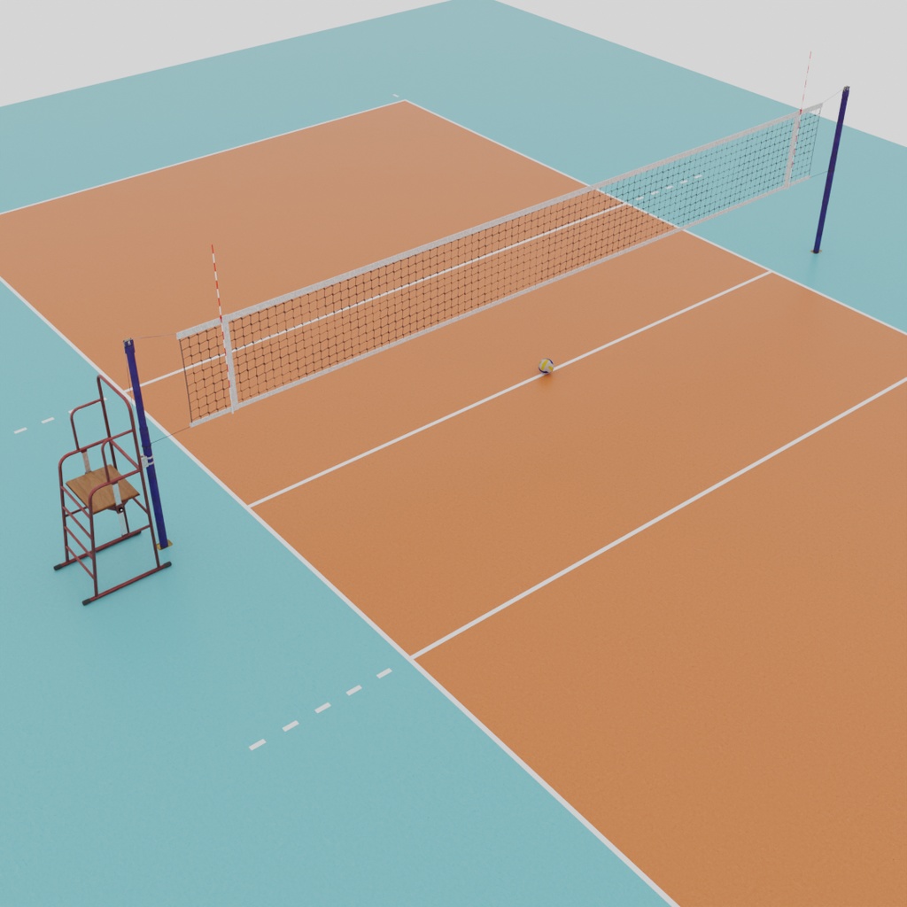 【Blender】 バレーボールコート Volleyball court