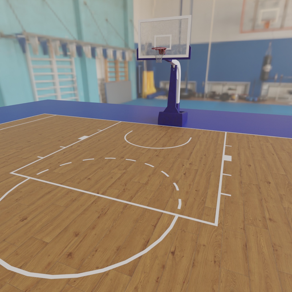 【Blender】 バスケットボールコート Basketball court
