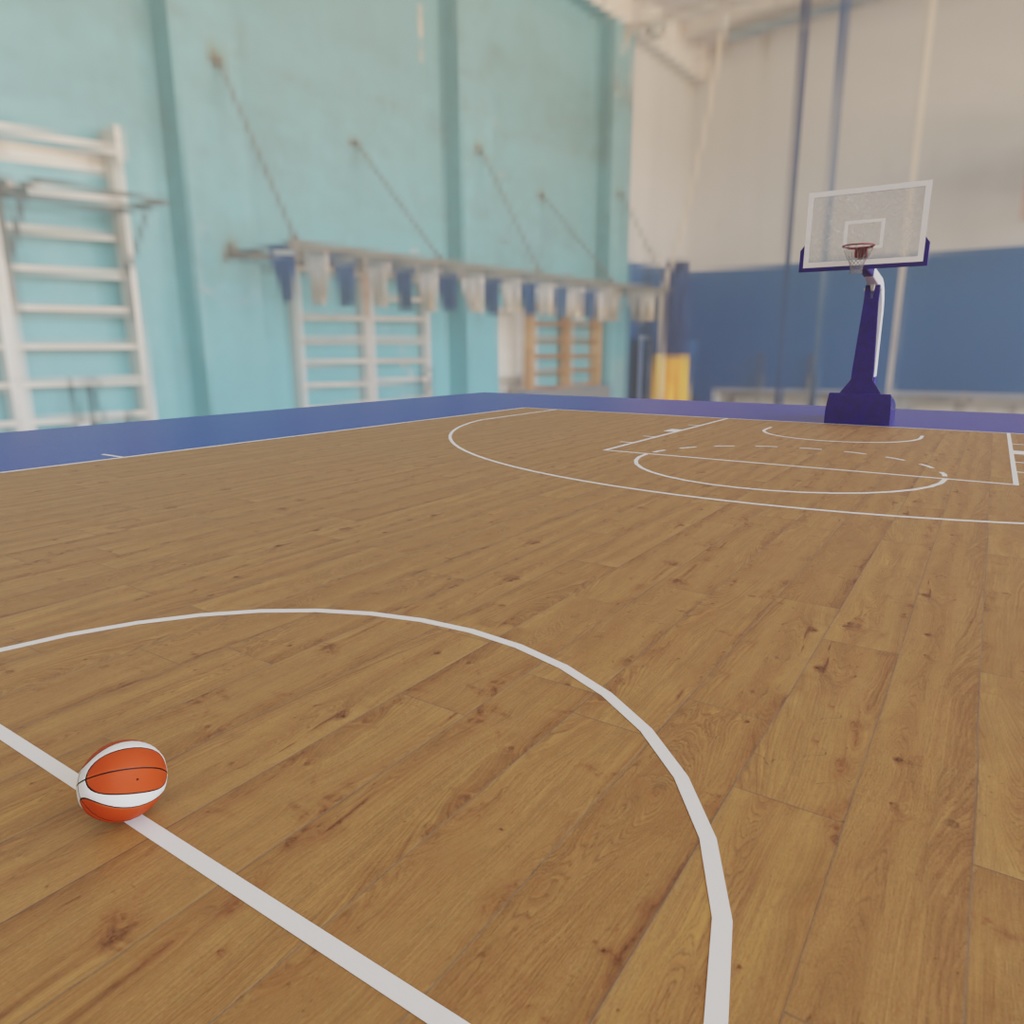 【Blender】 バスケットボールコート Basketball court