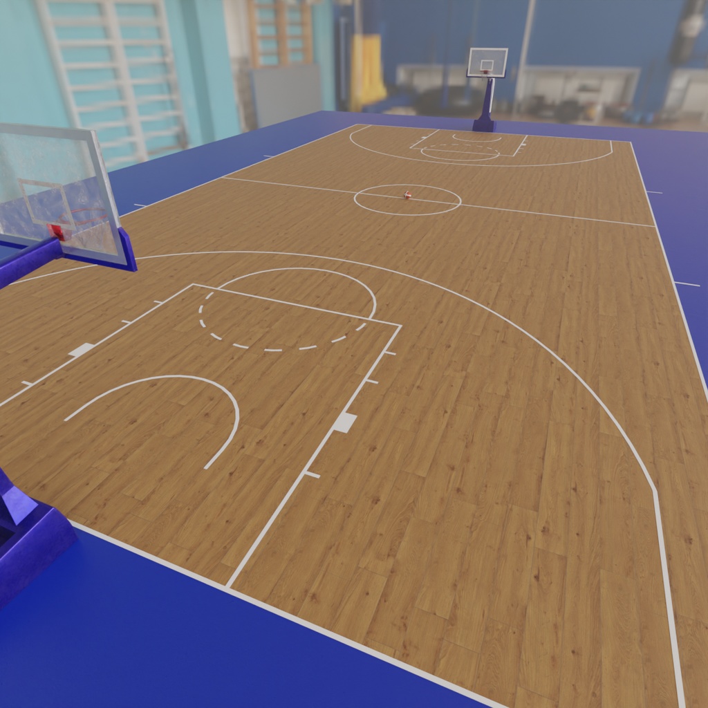 【Blender】 バスケットボールコート　Basketball court