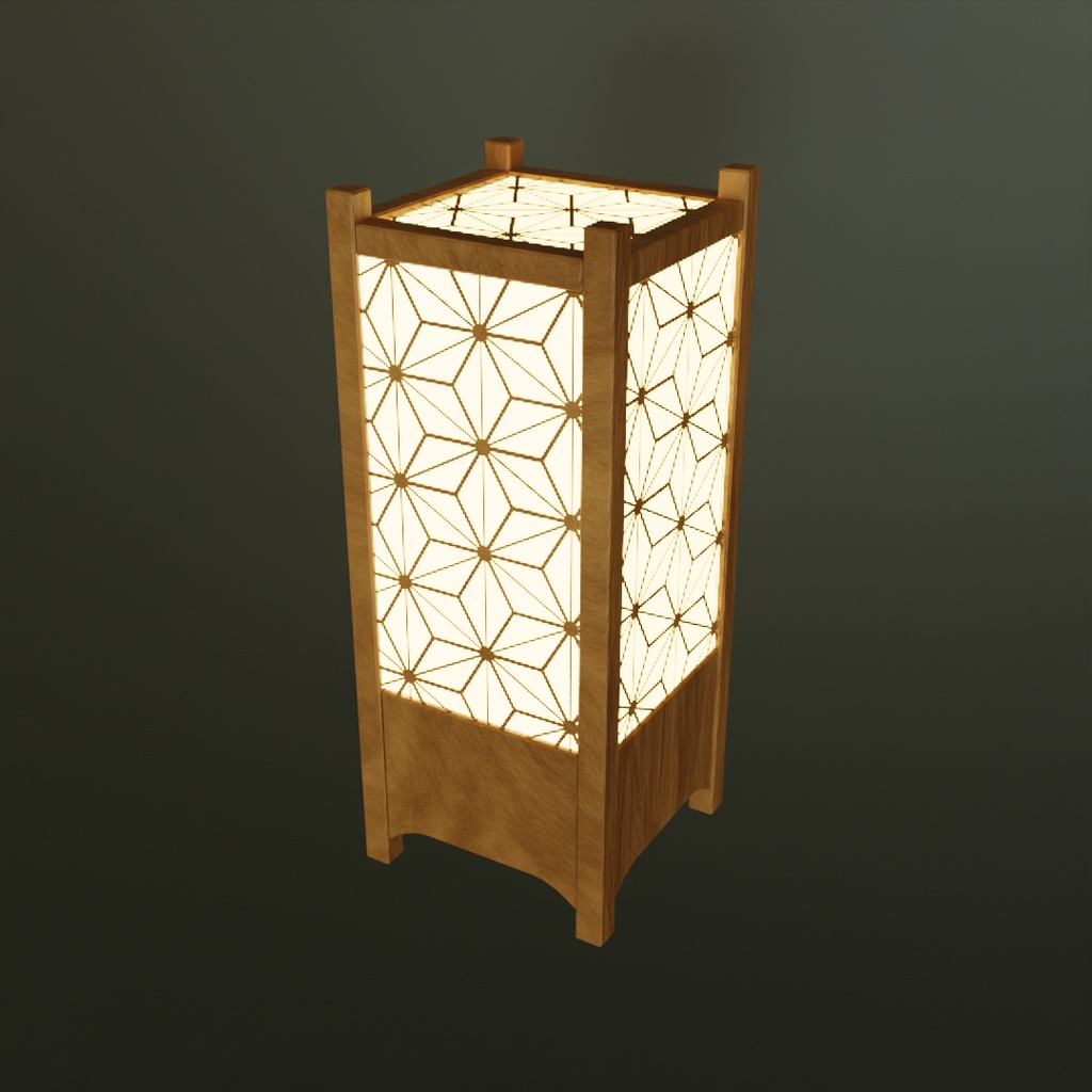 【Blender】和柄の行燈セット Japanese Patterned Andon Set