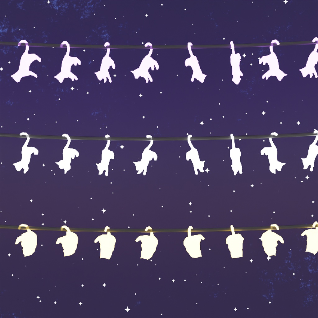 【Blender】猫のイルミネーションライト　Cat Illumination Lights