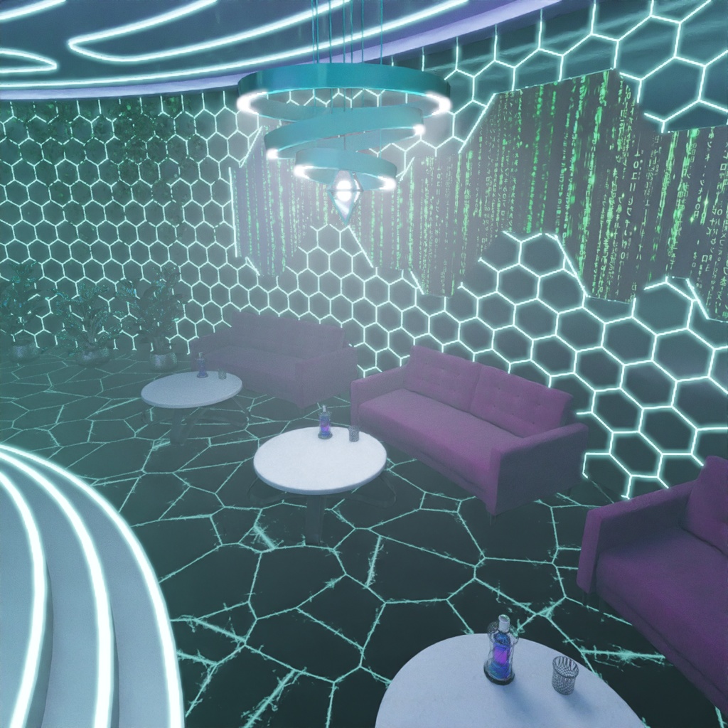 【Blender】近未来のネオンバー Near-Future Neon Bar