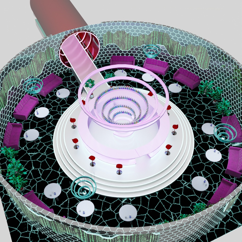 【Blender】近未来のネオンバー Near-Future Neon Bar