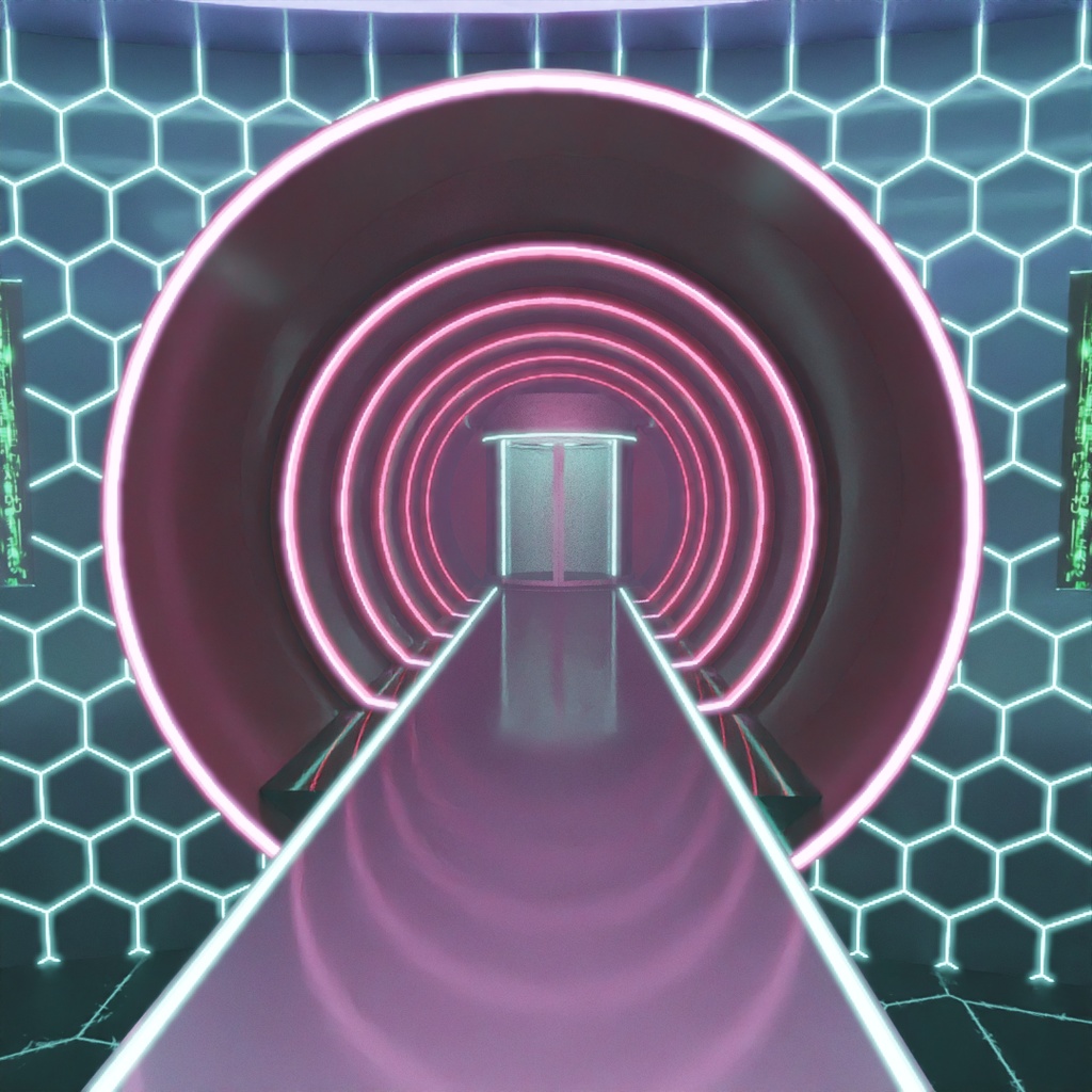 【Blender】近未来のネオンバー Near-Future Neon Bar