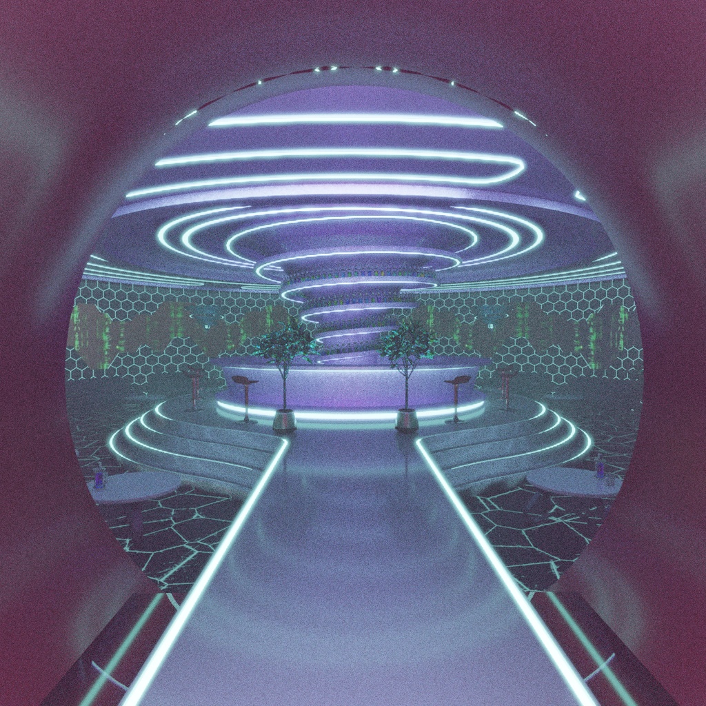 【Blender】近未来のネオンバー Near-Future Neon Bar