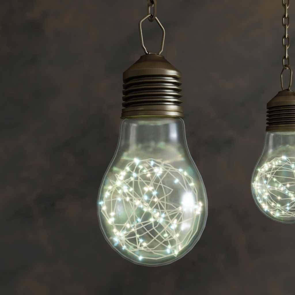 【Blender】電球型イルミネーションライト Bulb-shaped illumination light