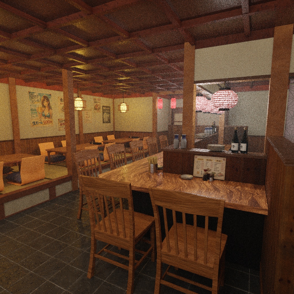 【Blender】昭和レトロ風居酒屋　Showa Retro-Style Izakaya