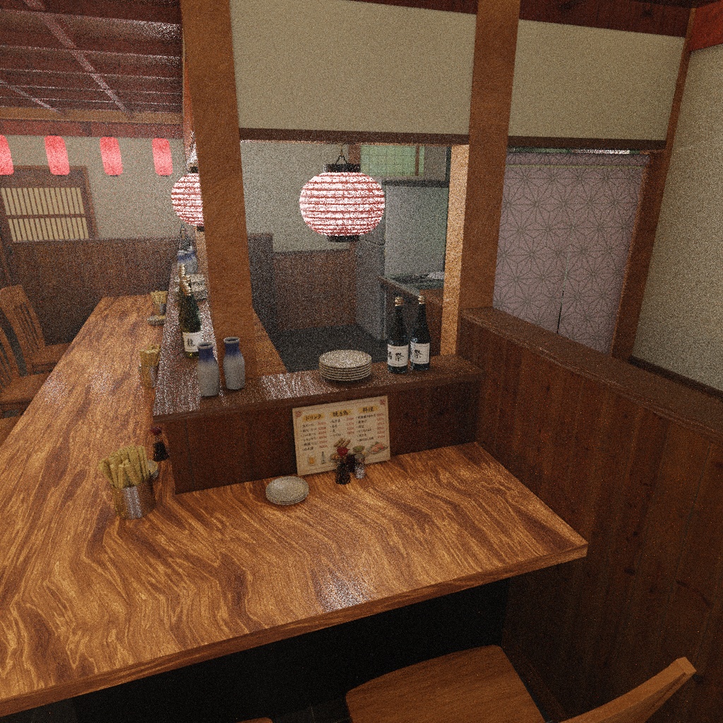 【Blender】昭和レトロ風居酒屋 Showa Retro-Style Izakaya