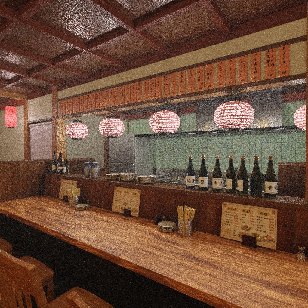 【Blender】昭和レトロ風居酒屋 Showa Retro-Style Izakaya