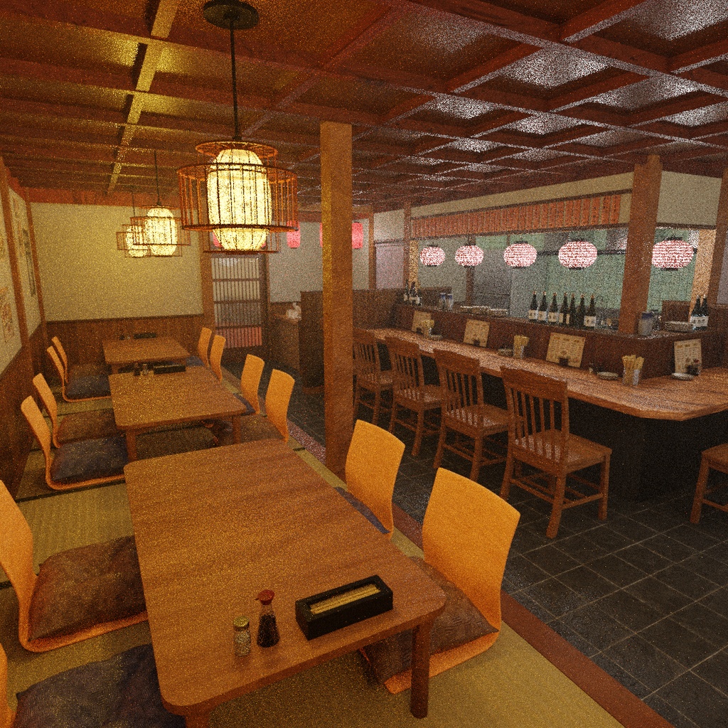 【Blender】昭和レトロ風居酒屋 Showa Retro-Style Izakaya