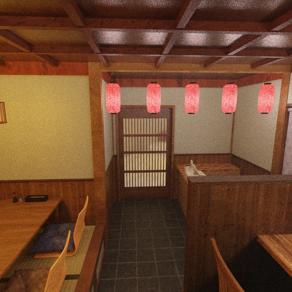 【Blender】昭和レトロ風居酒屋 Showa Retro-Style Izakaya