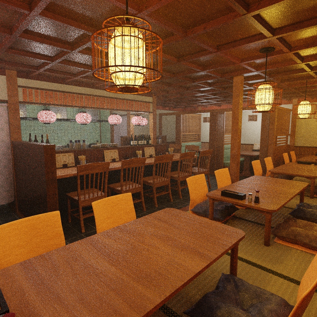 【Blender】昭和レトロ風居酒屋 Showa Retro-Style Izakaya