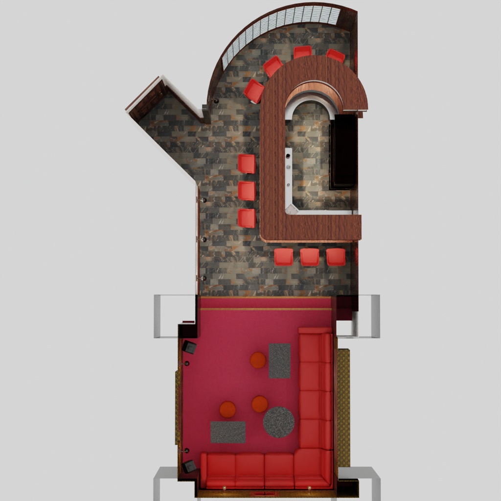 【Blender】レトロ風スナック・バー Retro-style hostess bar