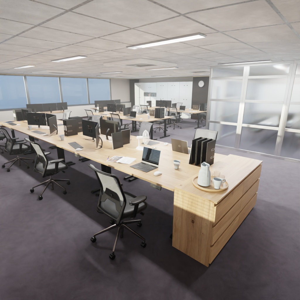 【Blender】小規模オフィスの部屋　Small office space