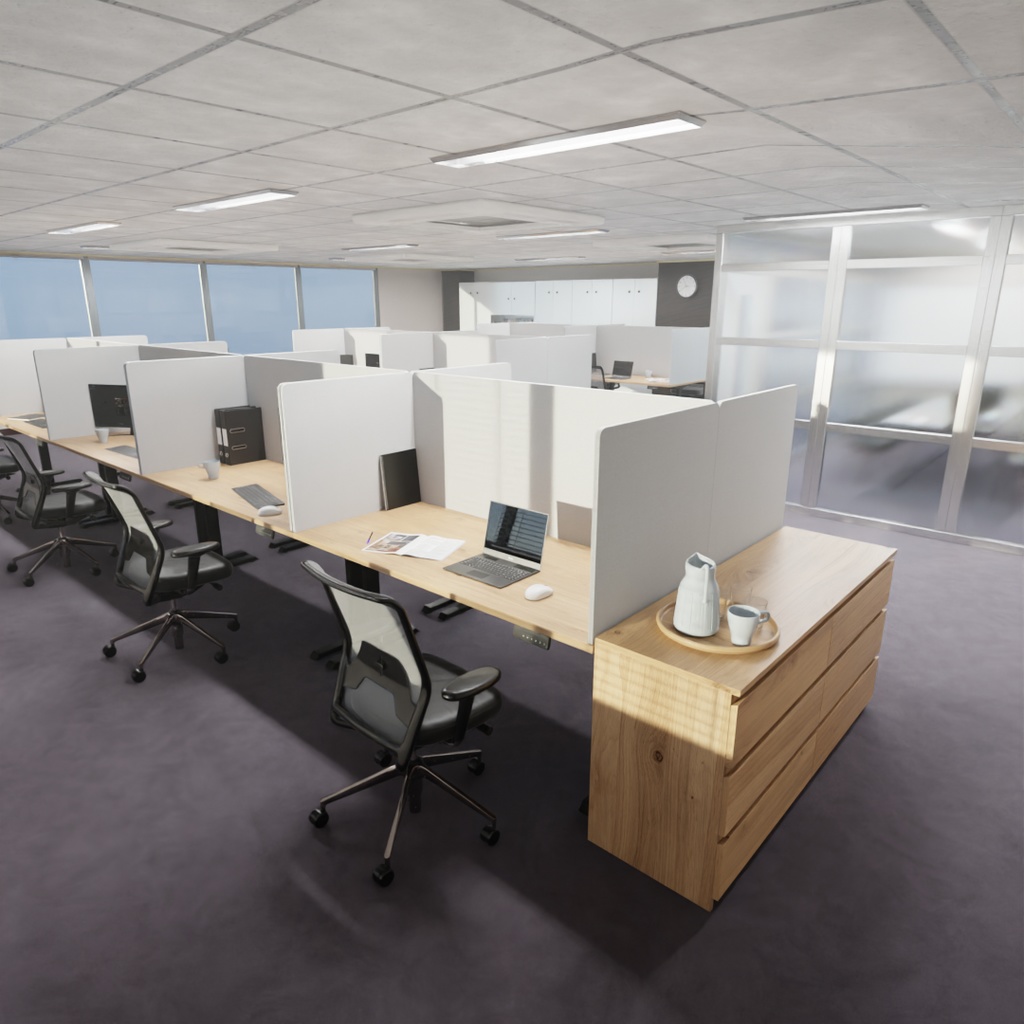 【Blender】小規模オフィスの部屋 Small office space