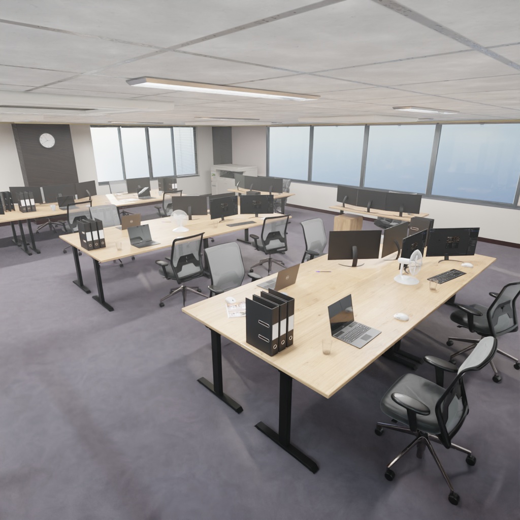 【Blender】小規模オフィスの部屋 Small office space