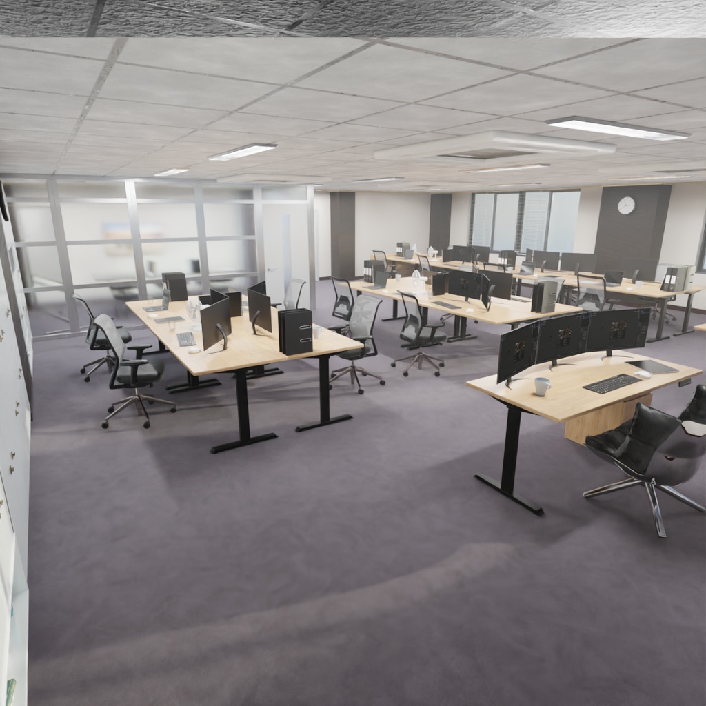 【Blender】小規模オフィスの部屋 Small office space