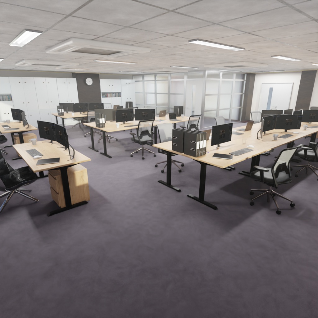 【Blender】小規模オフィスの部屋 Small office space