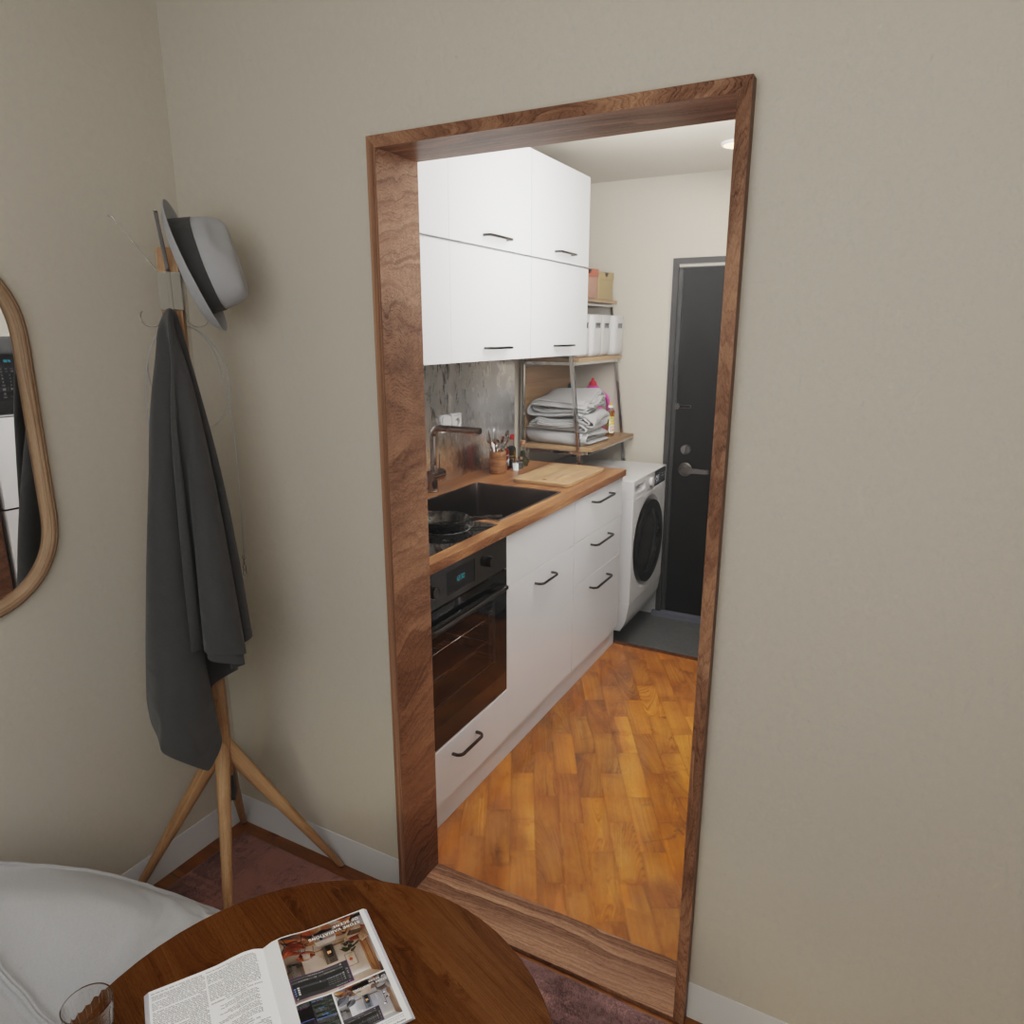 【Blender】大学生の住むアパートのワンルーム A studio apartment where college students live