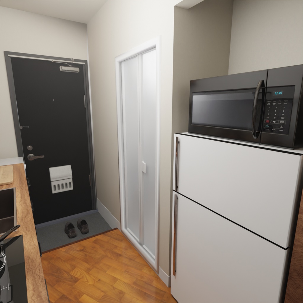 【Blender】大学生の住むアパートのワンルーム A studio apartment where college students live
