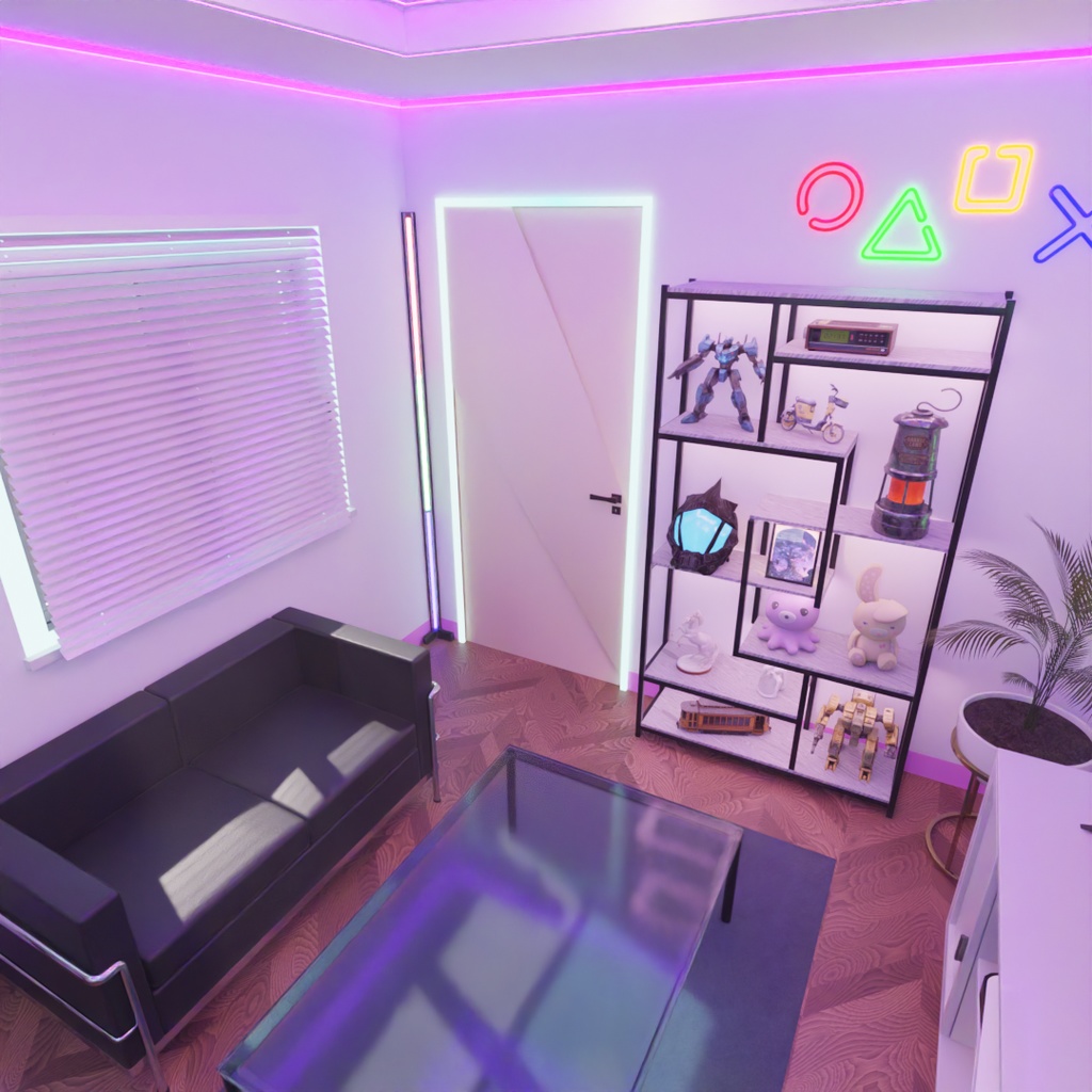 【Blender】ゲーミングルーム Gaming room