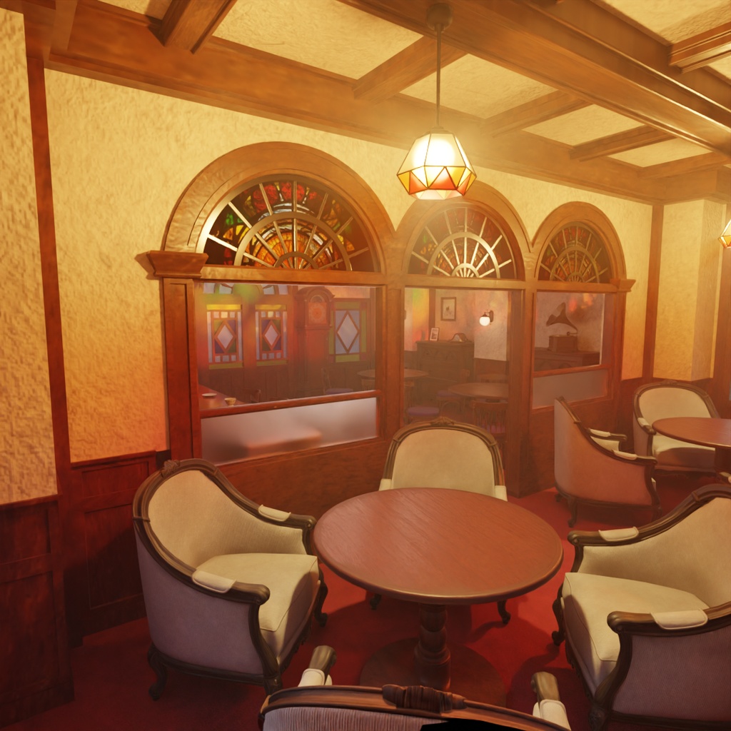 【Blender】大正ロマン風カフェ Taisho Romantic Style Cafe