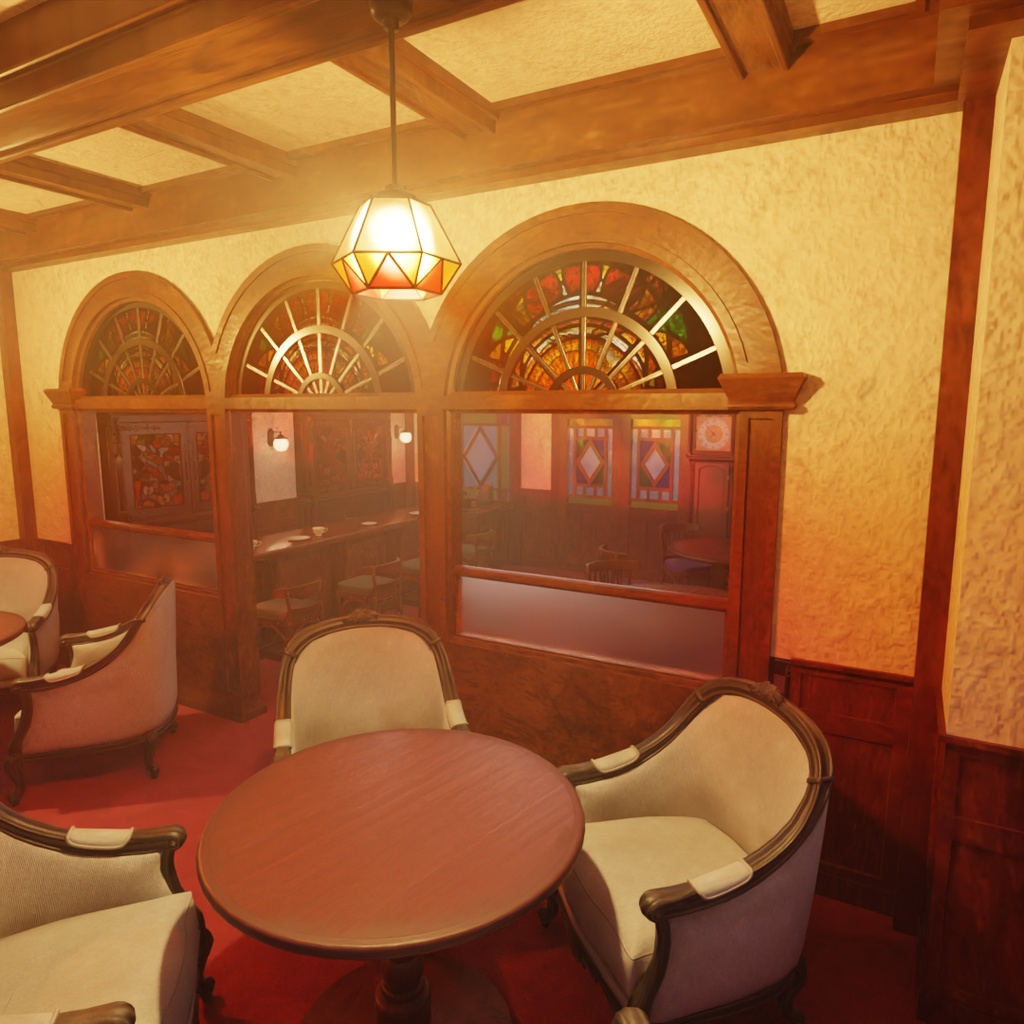 【Blender】大正ロマン風カフェ　Taisho Romantic Style Cafe