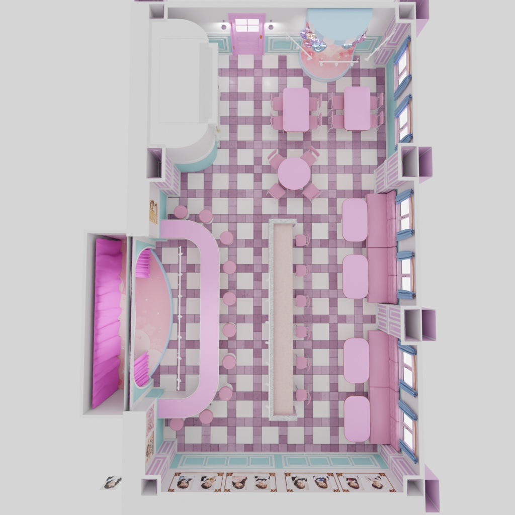 【Blender】メイドカフェ Maid Cafe