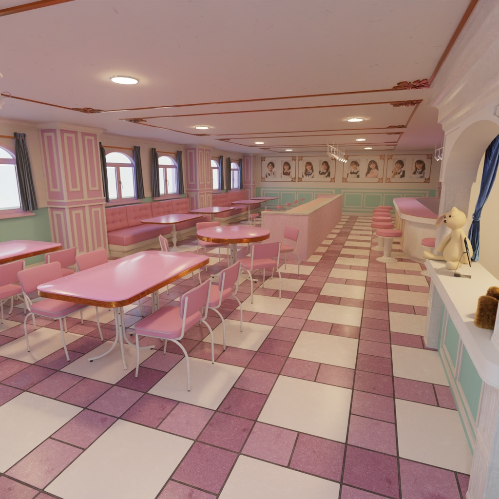 【Blender】メイドカフェ Maid Cafe