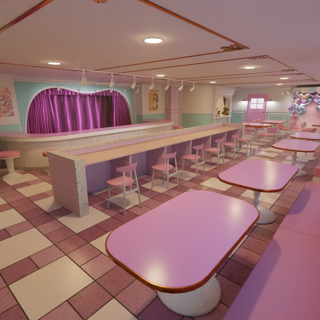 【Blender】メイドカフェ Maid Cafe